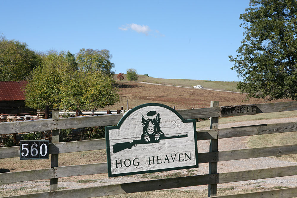 The Hog Heaven sign at the 560 Highway 113 entrance