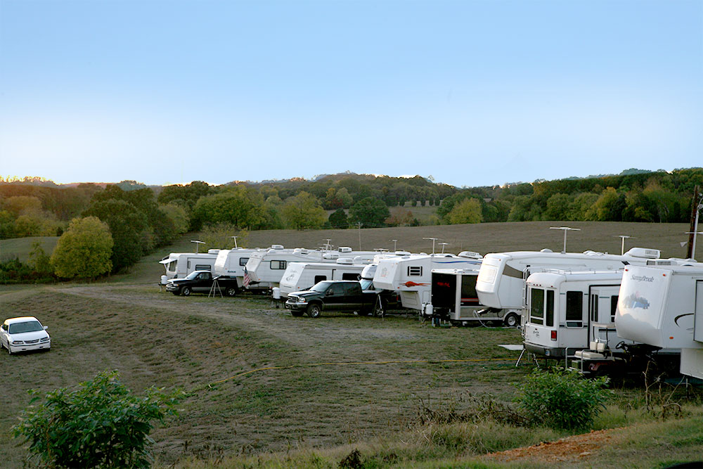 RV sites along the hillside at Hog Heaven