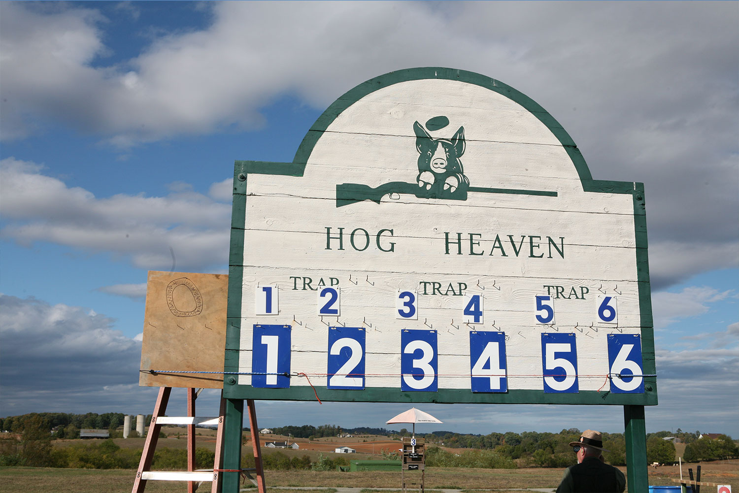 Hog Heaven scoreboard showing traps 1 through 6